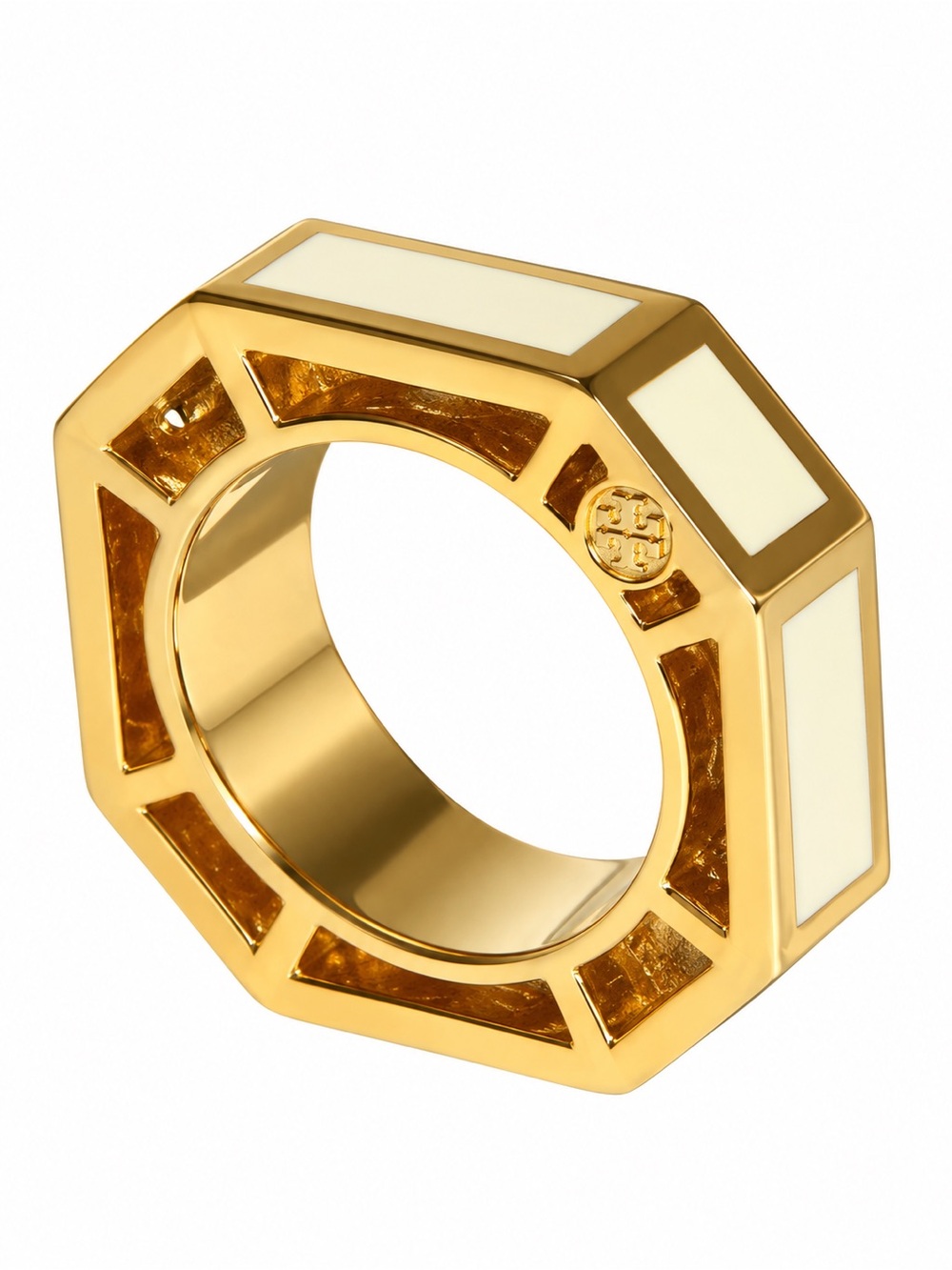TORY BURCH • Gold Rylan Enamel Logo Ring